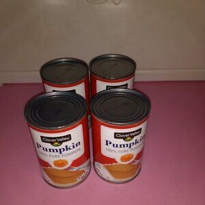Clover Valley 100% pure Pumpkin 15 Oz Cans Set of Four